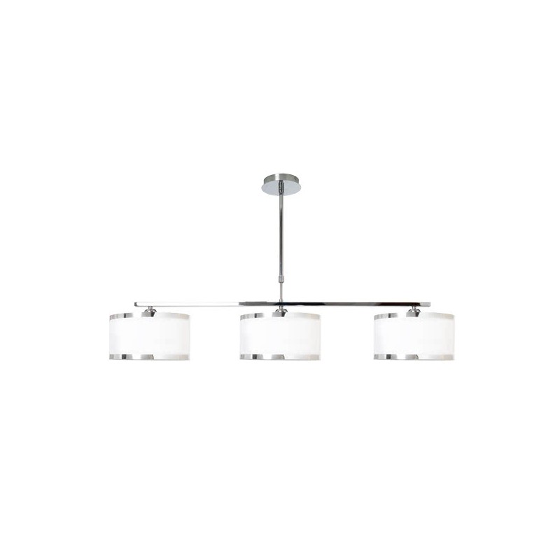 Lámpara Lanzarote cromo/blanco 3xE27 Fabrilamp